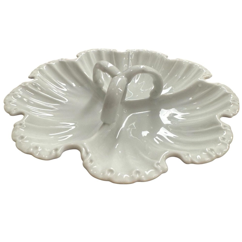 Ryme's China White Porcelain Dish, Made In Japan‎ With Handle Vintage